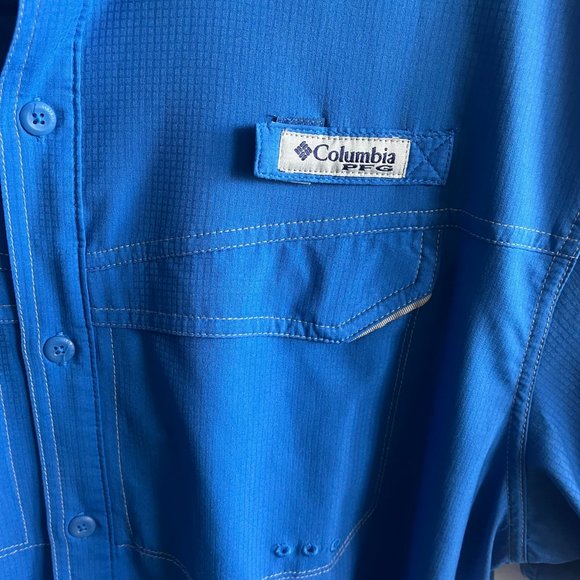 NWOT Columbia Men's PFG Low Drag Offshore Blue Short Sleeve Shirt Size M - Picture 7 of 11